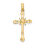 14K Diamond-cut with -X-Center On Cross Charm - Image 4