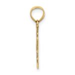 14K Polished and Textured Cross Charm - Image 2