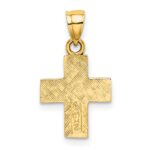 14K Polished and Textured Cross Charm - Image 4