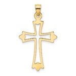 14K Polished and Cut-Out Cross Charm
