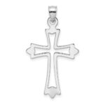 14K White Gold Polished and Cut-Out Cross Charm