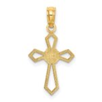 14K Cut-Out and Flat Cross with Flower Charm - Image 4