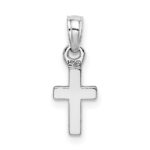 14K White Gold 3-D and Polished Mini Cross Charm - Image 4