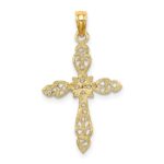 14K Polished and Cut-Out Cross Charm - Image 4