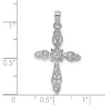 14K White Gold Polished and Cut-Out Cross Charm - Image 3