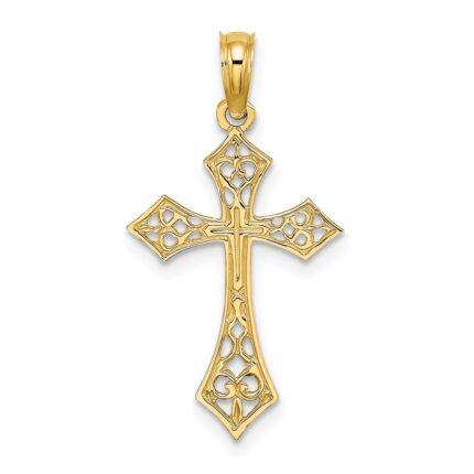 14K Filigree Cross Charm