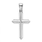 14K White Gold Polished Cross Charm