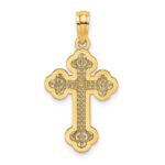 14K Lacey Center Budded Cross Charm