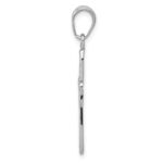 14K White Gold Cross with Filigree Center Charm - Image 2