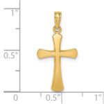 14K Polished Beveled Cross with Round Tips Charm - Image 3