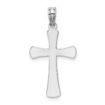 14K White Gold Polished Beveled Cross with Round Tips Charm - Image 3