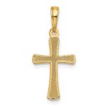 10K Polished Beveled Cross w/ Round Tips Charm - Image 4