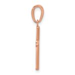 14K Rose Gold Polished Beveled Cross with Round Tips Charm - Image 2