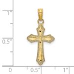 14K Diamond-cut Beaded Edge Cross Charm - Image 3