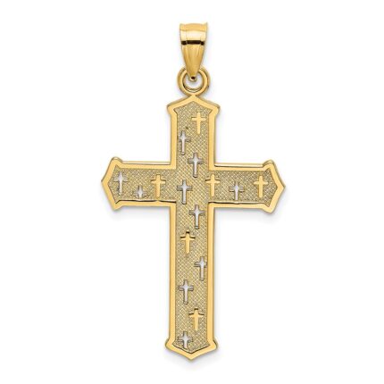 14K Arrow Tip Cross with Cross Accents Charm