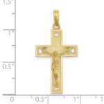 14K Cut-Out Heart with I LOVE JESUS on Reverse Crucifix Charm - Image 3