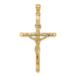 14K Textured Crucifix Charm