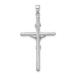 14K White Gold Textured Crucifix Charm - Image 4
