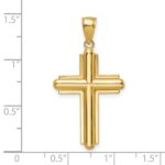 14k Beveled Cross Pendant - Image 4