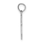 14K White Gold Polished Beveled Cross with Round Tips Charm - Image 2