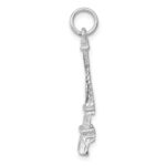 14k White Gold Solid Polished Eiffel Tower Charm - Image 2