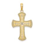 14K Textured and Cut-Out Cross Charm - Image 4