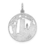 14k White Gold Solid Polished NEW YORK Skyline Charm - Image 3