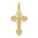 14K Diamond-cut Crucifix with Fancy Tips Charm - Image 4