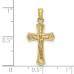 14K Crucifix with Beveled Edges Charm - Image 3