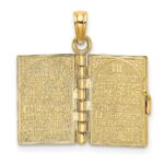14K 3-D THE TEN COMMANDMENTS in Hebrew Book with Moveable Pages Pendant - Image 7