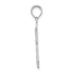 14K White Gold Polished Beveled Tip Cross Charm - Image 2