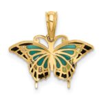 14K Small Enameled Blue Butterfly Charm - Image 4