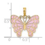 14K Lavender Enameled Butterfly Pendant - Image 3