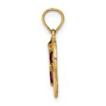 14K with Purple Enamel Cross in Heart Charm - Image 2