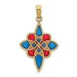 14K Multi-color Enameled Celtic Knot Charm