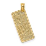 14K Textured Small FLORIDA SANIBEL License Plate Pendant