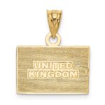 14K and White Rhodium Solid Enameled United Kingdom Flag Pendant - Image 3