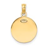 14K 2-D Domed Flat Back Engravable Soccer Ball Charm - Image 4