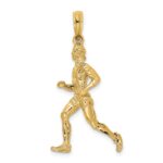 14K 3-D Polished Runner Charm
