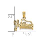 14K 2-D Textured Golf Bag Charm - Image 3
