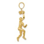 14K 3-D Basketball Player with Ball and Partial Hoop Charm - Image 2