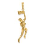 14K 3-D Basketball Player with Ball and Partial Hoop Charm - Image 4