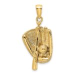 14K 3-D Baseball Glove/Bat/Ball Charm