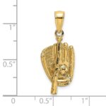 14K 3-D Polished Baseball Glove/Bat/Ball Charm - Image 3
