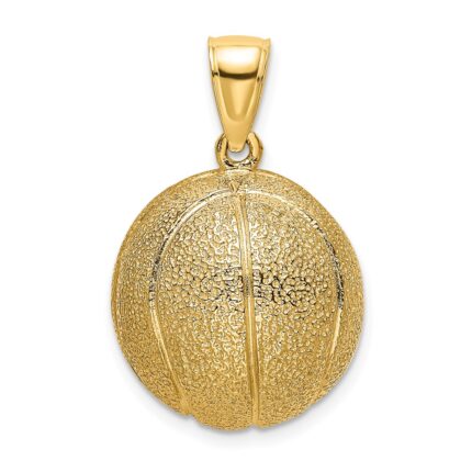 14K 3-D Textured Basketball Charm