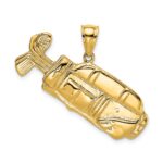 14K 2-D Large Polished Golf Bag Charm