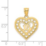 14K 15 in Cut-out Heart Charm - Image 4
