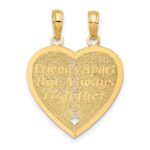 14k Reversible FOREVER AND EVER/FRIENDS 2-Piece Break-Apart Heart Charm - Image 4