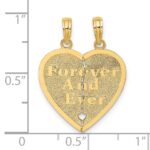 14k Reversible FOREVER AND EVER/FRIENDS 2-Piece Break-Apart Heart Charm - Image 3