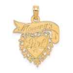 14K MOMMY'S GIRL In Heart with Banner Charm